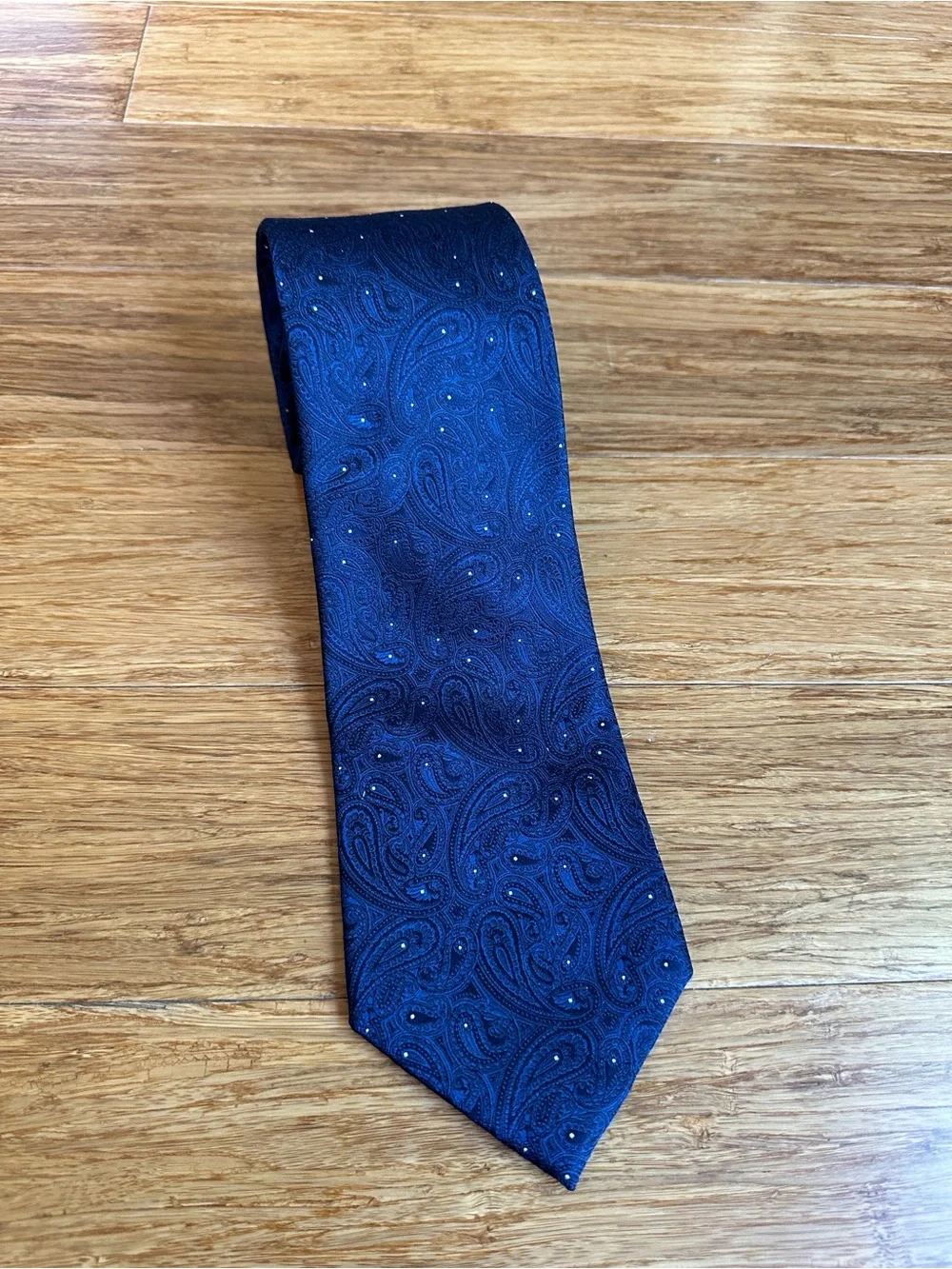 GEOFFREY BEENE Men's Formal Workwear Extra Long Navy Paisley 100% Silk Tie